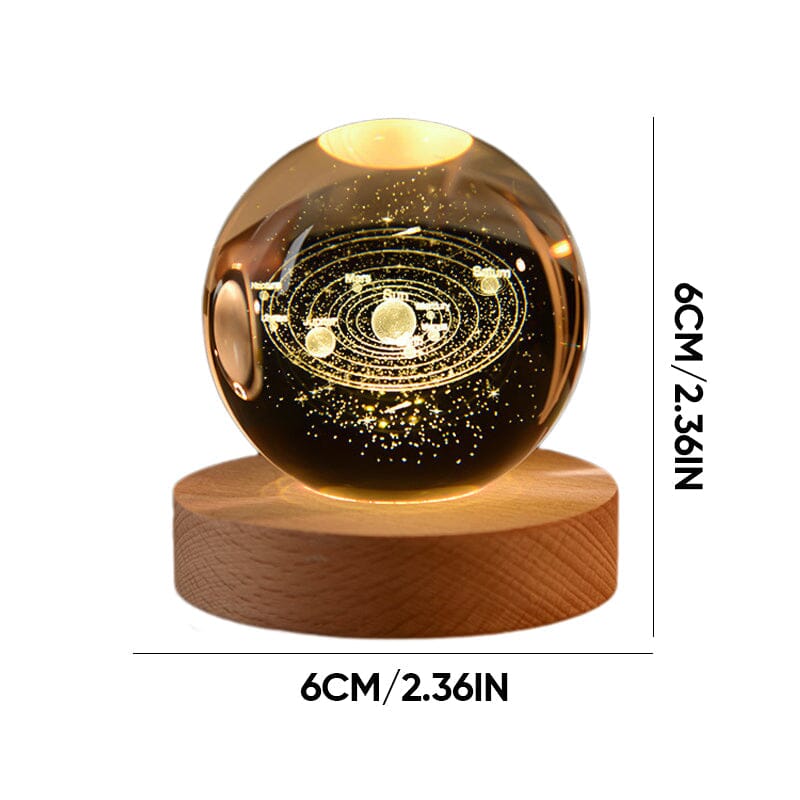 Nachtlicht Mit Kristallkugel Und Holzsockel