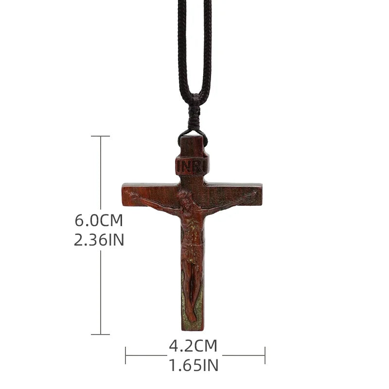 Vivolux | Jesus-Kreuz-Halskette aus Holz