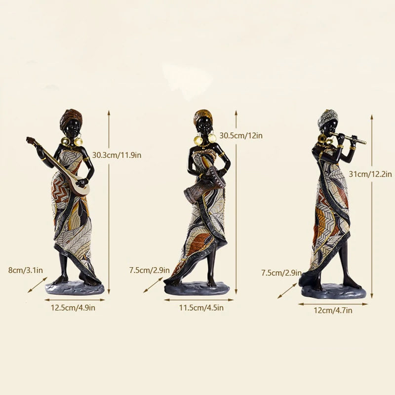 Vivolux | Afrikanische weibliche Musiker-Skulptur