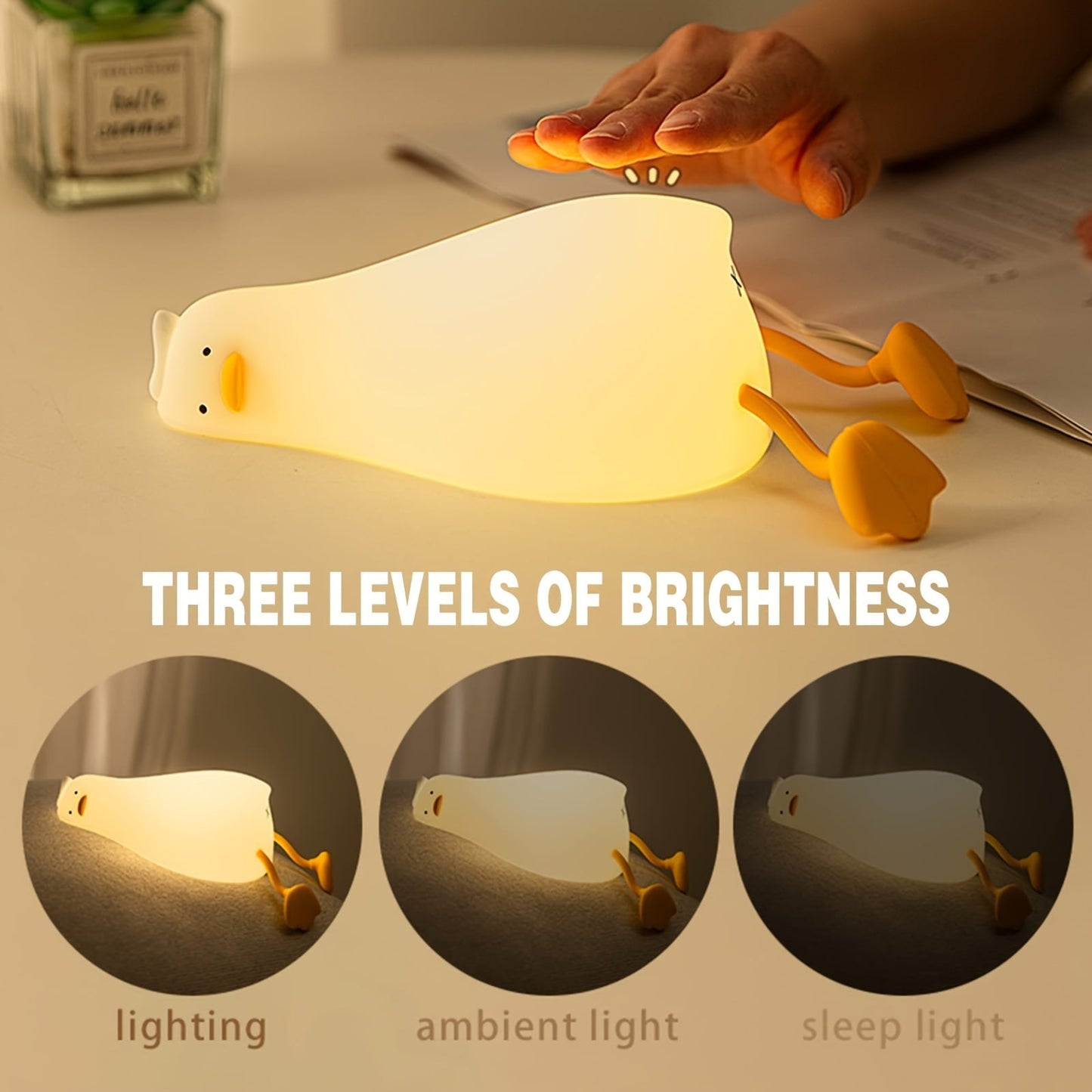 Vivolux | Sleeping Duck Lampe - Wiederaufladbare Dimmbare Silikon Nachtlicht