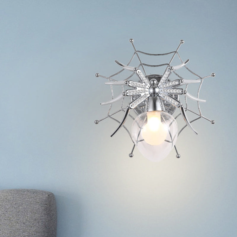 Vivolux | Chrome Spider Wandleuchte Licht Modern Klar Glas 1 Licht Wandbeleuchtung für Schlafzimmer