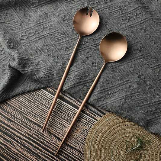 Vivolux | Rosen-Gold Salatbesteck und Servierutensilien Set