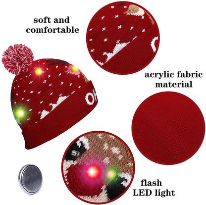 Vivolux | 🎅LED Weihnachtsstrickmützen Leuchten Xmas Mütze