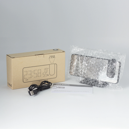 Astronatic | Der Beste Wecker mit LED-Bildschirm - 180° Projektor - USB-Ladegerät