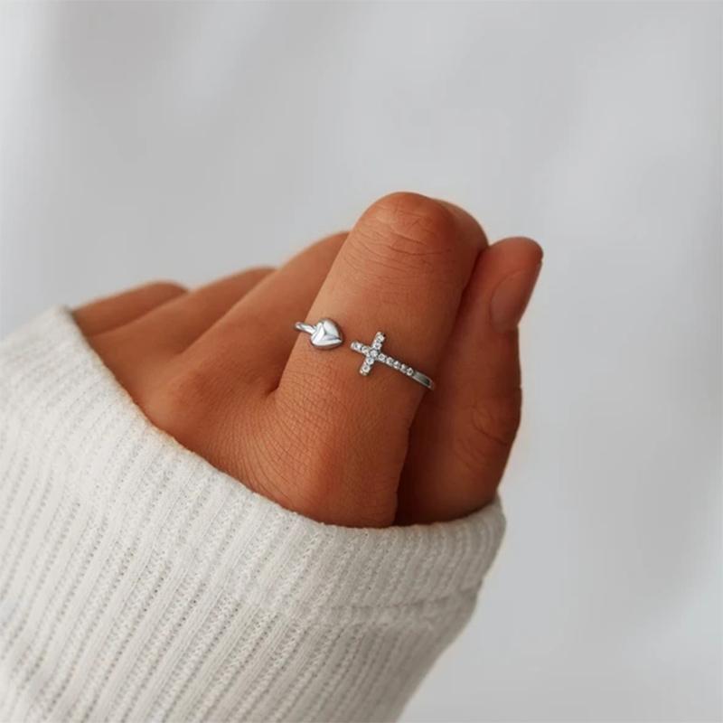Love S925 Sterling Silber Kreuz Ring