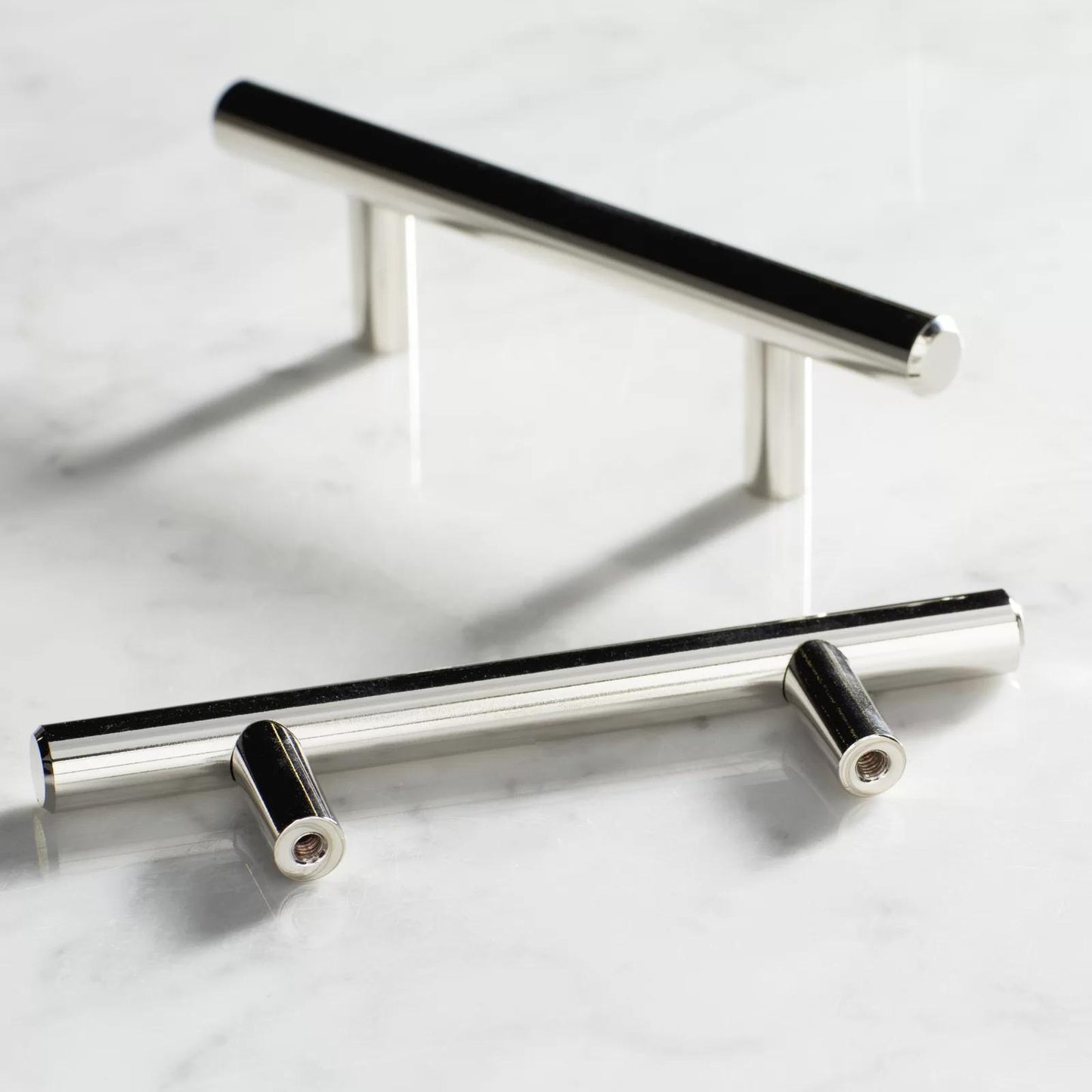 Vivolux | Gebürstetes Nickel Moderne Edelstahl Schubladenbeschläge T-Bar Griffe
