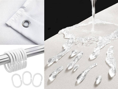 Hellgrüne Leinen Duschvorhang