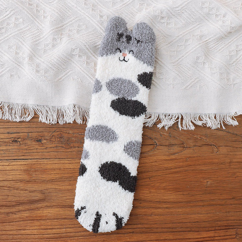 Warme, weiche Socken mit Katzenpfoten
