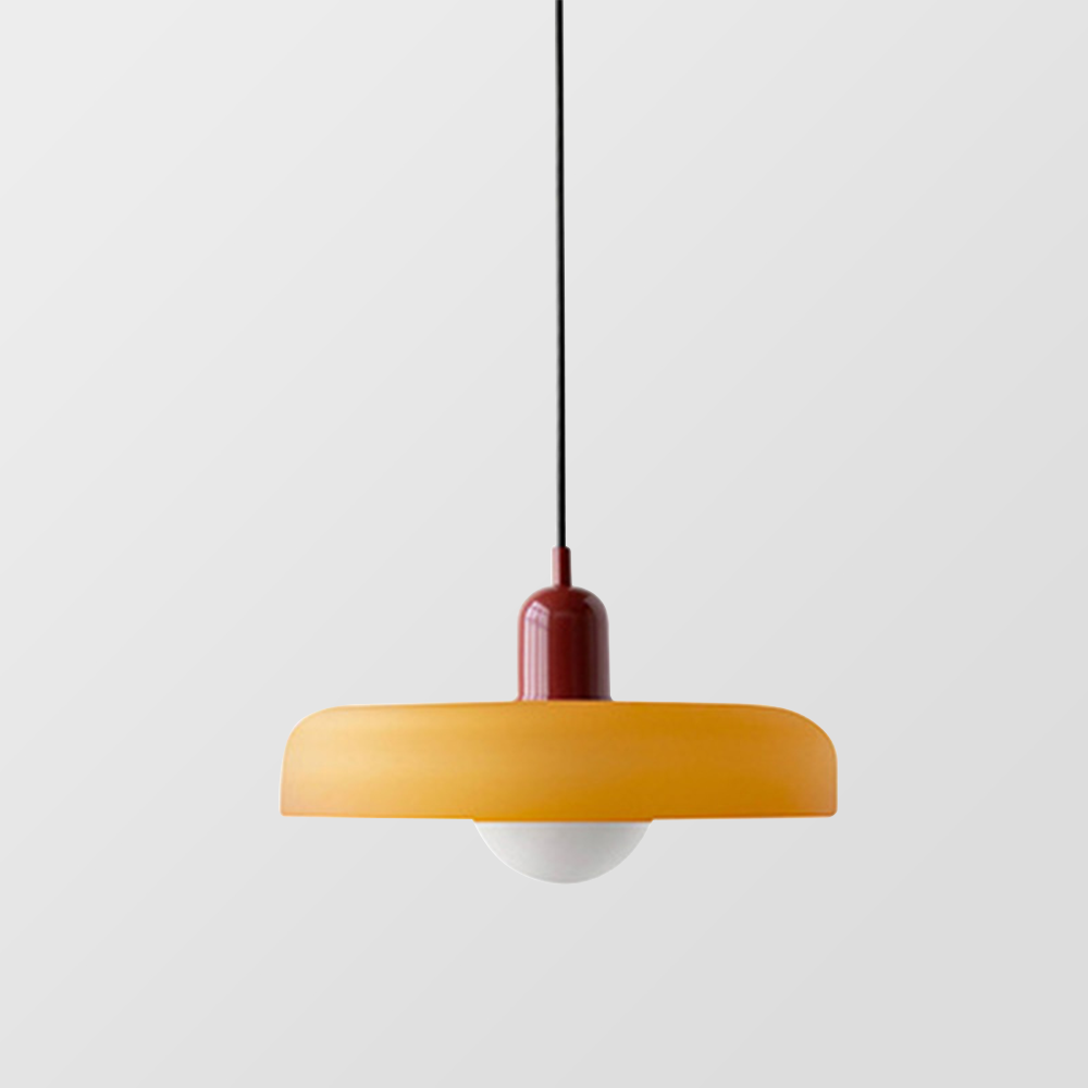 Vivolux |  Pendelleuchte aus farbigem Glas | Elegante Hängeleuchte im Bauhaus-Stil | Designlampe für Wohnzimmer & Esszimmer