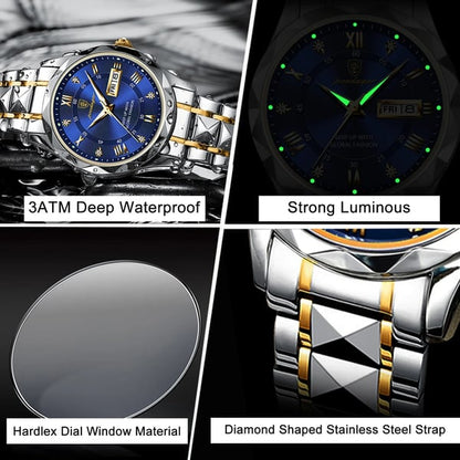 Vivolux | Wasserdichte Luxus-Herrenarmbanduhr der Top-Marke mit Leuchtfunktion