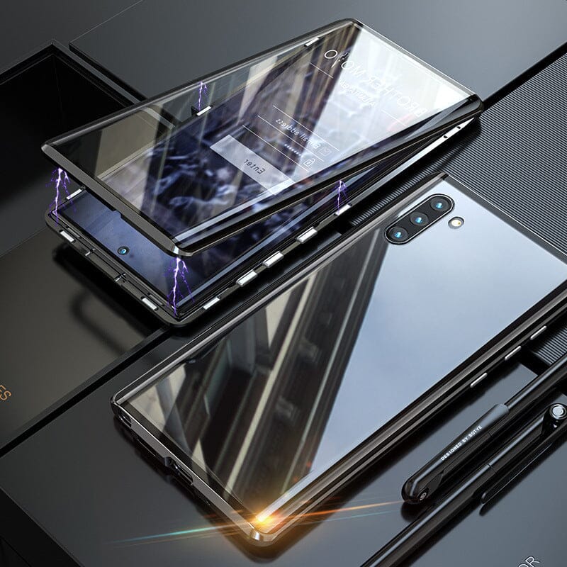 Vivolux | Magnetisches gehärtetes Glas doppelseitige Handyhülle für Samsung
