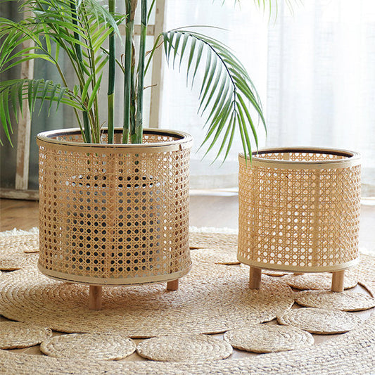 Vivolux | Geflochtener Blumentopfhalter aus Rattan