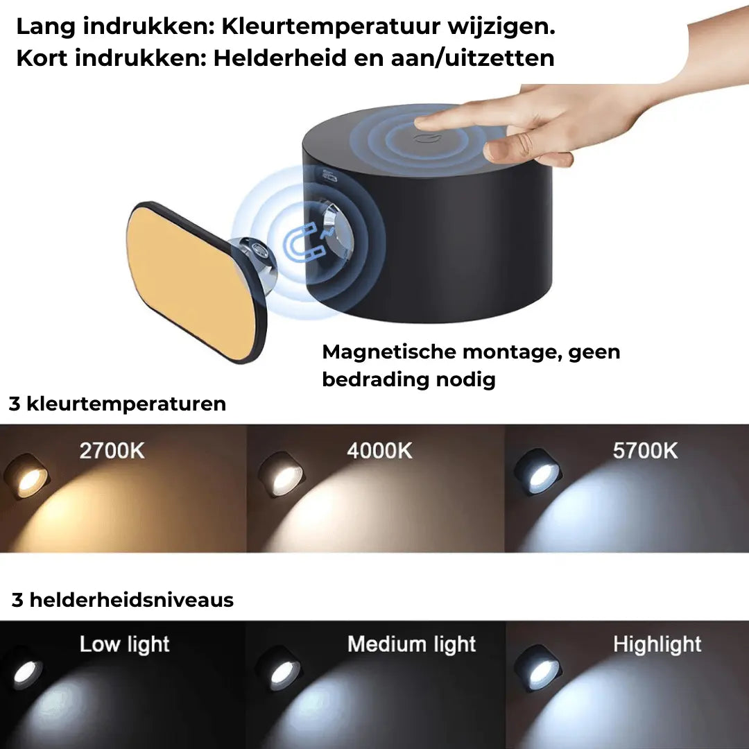 Vivolux | Wandlampe Wiederaufladbar Kabellos 360°