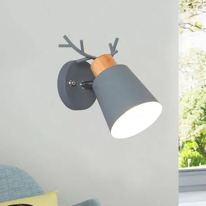 Vivolux | Nordic Stijlvolle Emmer Wandlamp Draaibare Metaal 1 Licht Wandlamp met Hirschen voor de Studiekamer