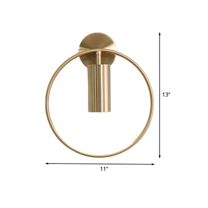 Vivolux | 11"/15" H Metall Gold Wandmontage Beleuchtung Rund 1 Glühbirne Vintage Flush Wand Sconces in Warm/Weiß/Naturlicht