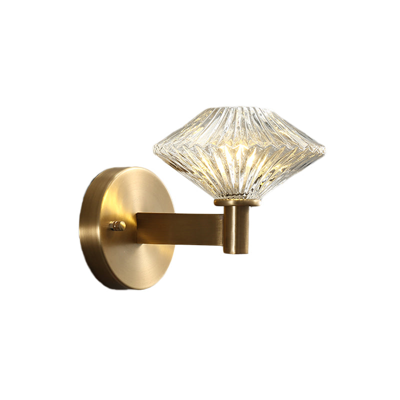 Vivolux | 6"/9" W Goud Diamant Wandmontage Verlichtingsarmatuur Vintage Helder Prismatic Glas 1 Hoofd Woonkamer Wandlamp Verlichting