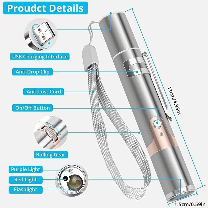 Vivolux | Katzenspielzeug Wiederaufladbares Edelstahl Laserlicht