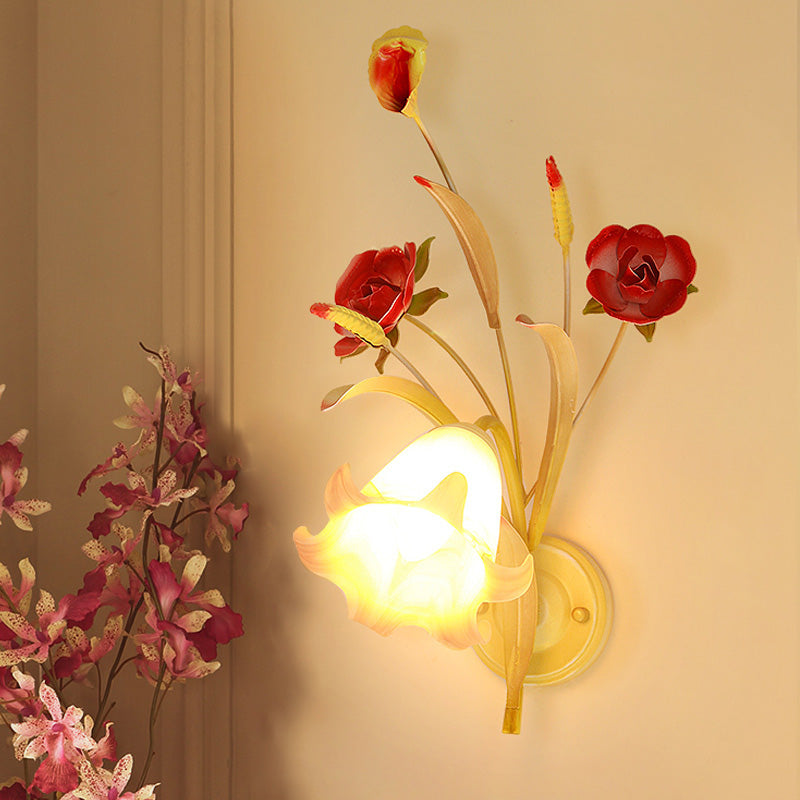 Vivolux | Pastoral Rose Wandlicht Sconces 1/2 Lampen Metalen Wandlamp Fixture in Wit voor Slaapkamer