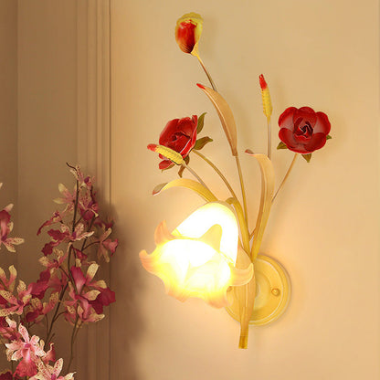 Vivolux | Pastoral Rose Wandlicht Sconces 1/2 Lampen Metalen Wandlamp Fixture in Wit voor Slaapkamer