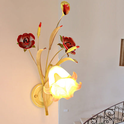 Vivolux | Pastoral Rose Wandlicht Sconces 1/2 Lampen Metalen Wandlamp Fixture in Wit voor Slaapkamer