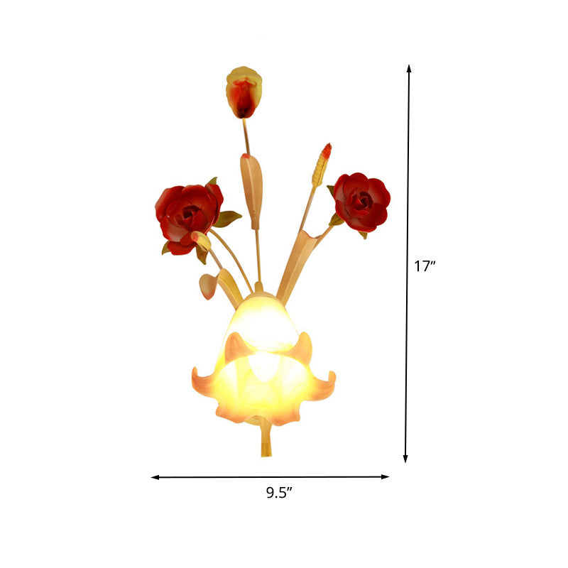 Vivolux | Pastoral Rose Wandlicht Sconces 1/2 Lampen Metalen Wandlamp Fixture in Wit voor Slaapkamer