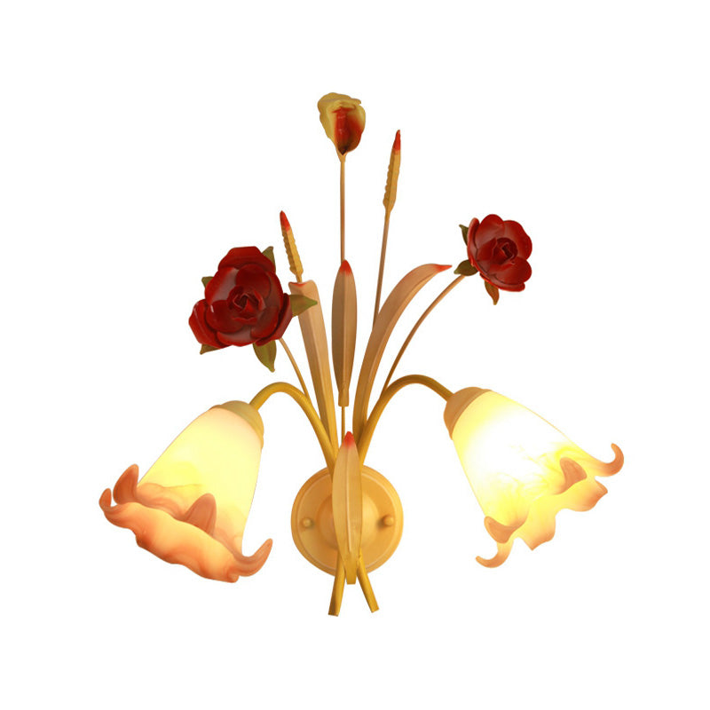 Vivolux | Pastoral Rose Wandlicht Sconces 1/2 Lampen Metalen Wandlamp Fixture in Wit voor Slaapkamer
