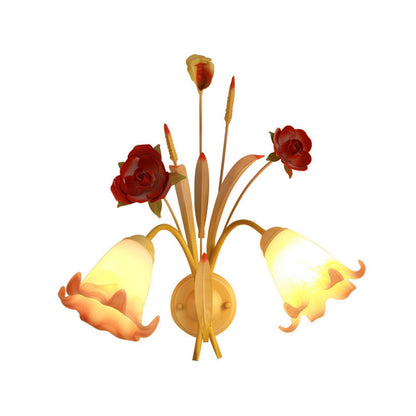 Vivolux | Pastoral Rose Wandlicht Sconces 1/2 Lampen Metalen Wandlamp Fixture in Wit voor Slaapkamer