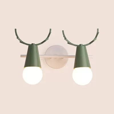 Vivolux | Süßer Cone Kinderzimmer Wandlicht Metall 1 Kopf Nordischer Stil Wandlampe mit Geweihen