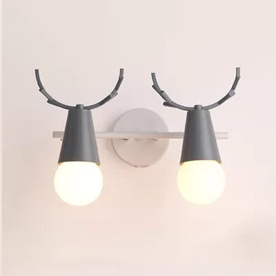 Vivolux | Süßer Cone Kinderzimmer Wandlicht Metall 1 Kopf Nordischer Stil Wandlampe mit Geweihen