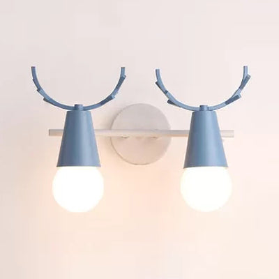 Vivolux | Süßer Cone Kinderzimmer Wandlicht Metall 1 Kopf Nordischer Stil Wandlampe mit Geweihen