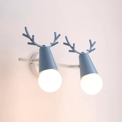Vivolux | Süßer Cone Kinderzimmer Wandlicht Metall 1 Kopf Nordischer Stil Wandlampe mit Geweihen