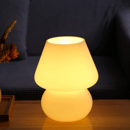 Vivolux | Pilzlampe, Glas-Pilz-Nachttischlampen Translucente Murano Vintage Stil Gestreifte Kleine Nachttisch Desklampe Wirbellicht für Wohnkultur, Esszimmer, Wohnzimmer, Schlafzimmer, Geschenk