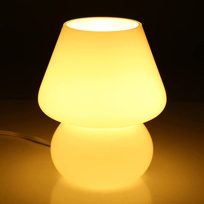 Vivolux | Pilzlampe, Glas-Pilz-Nachttischlampen Translucente Murano Vintage Stil Gestreifte Kleine Nachttisch Desklampe Wirbellicht für Wohnkultur, Esszimmer, Wohnzimmer, Schlafzimmer, Geschenk
