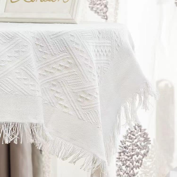 Vivolux | Waffel Moderne Tischdecke, gestrickte Stoffspitze Kaffeetuch, runde Tischdecke, rechteckige Tischdecke