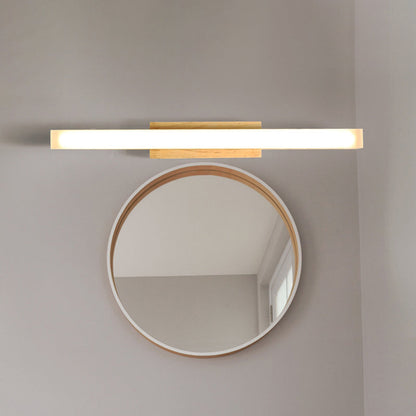 Vivolux | Houten Lineaire Vanity Lamp Modernist Led 16"/23.5"/31.5" Breed Beige Vanity Sconce Licht in Wit/Warm Licht