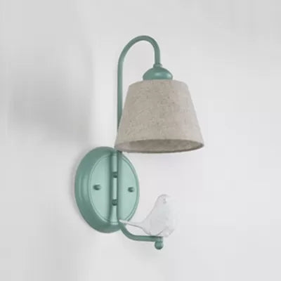 Vivolux | Stoffen taps toelopende schaduw wandlamp eetkamer 1 hoofd macaron stijl wandlamp met levendige decoratie