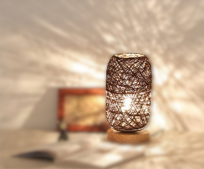 Vivolux | Tischlampe aus Rattan holz