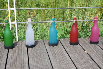 Vivolux | 5 Stück Solar Weinflasche Licht Außen Deko Plastik LED Hängeleuchte