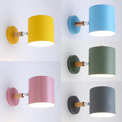 Vivolux | Draaibare Cilinder Wandlamp Één Hoofd Macaron Stijl Metalen Wandlamp voor Kinderkamer