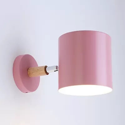 Vivolux | Draaibare Cilinder Wandlamp Één Hoofd Macaron Stijl Metalen Wandlamp voor Kinderkamer