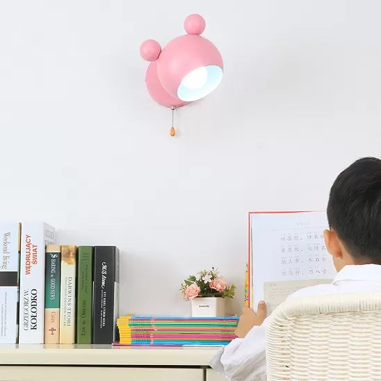 Vivolux | Macaron Mouse Wandleuchte mit Zugkette 1 Kopf Metall Wandlampe für Arbeitszimmer
