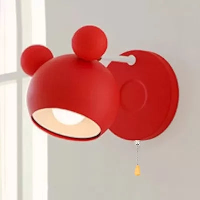 Vivolux | Macaron Mouse Wandleuchte mit Zugkette 1 Kopf Metall Wandlampe für Arbeitszimmer