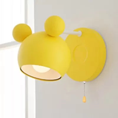 Vivolux | Macaron Mouse Wandleuchte mit Zugkette 1 Kopf Metall Wandlampe für Arbeitszimmer