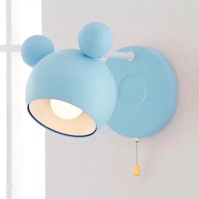 Vivolux | Macaron Mouse Wandleuchte mit Zugkette 1 Kopf Metall Wandlampe für Arbeitszimmer