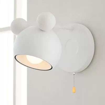 Vivolux | Macaron Mouse Wandleuchte mit Zugkette 1 Kopf Metall Wandlampe für Arbeitszimmer