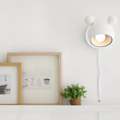 Vivolux | Macaron Mouse Wandleuchte mit Zugkette 1 Kopf Metall Wandlampe für Arbeitszimmer