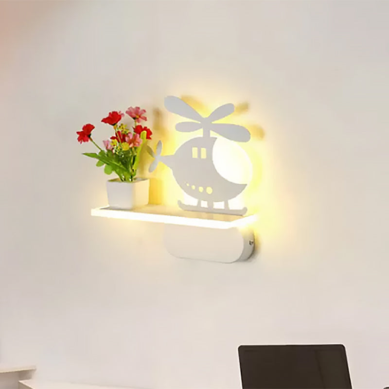 Vivolux | Moderne weiße Wandlampe mit Regal Acryl Wandleuchte für Büro Lernzimmer