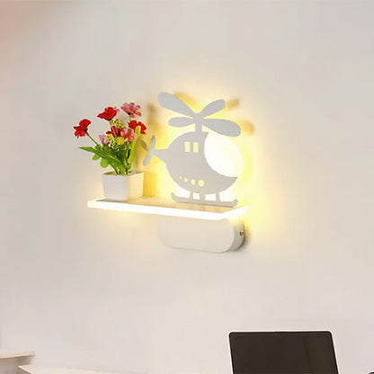 Vivolux | Moderne weiße Wandlampe mit Regal Acryl Wandleuchte für Büro Lernzimmer