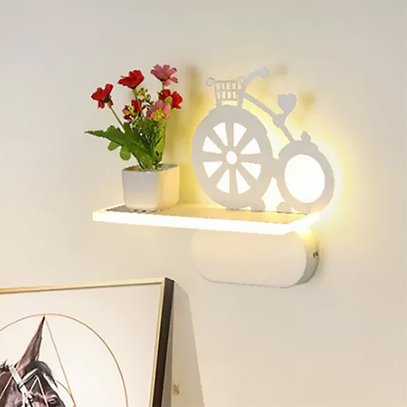 Vivolux | Moderne weiße Wandlampe mit Regal Acryl Wandleuchte für Büro Lernzimmer