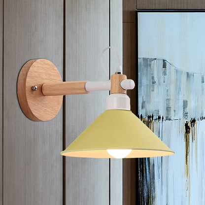 Vivolux | Macaroon Pyramide Vorm Wandlamp Metaal en Hout 1 Licht Wandlamp voor Eetkamer